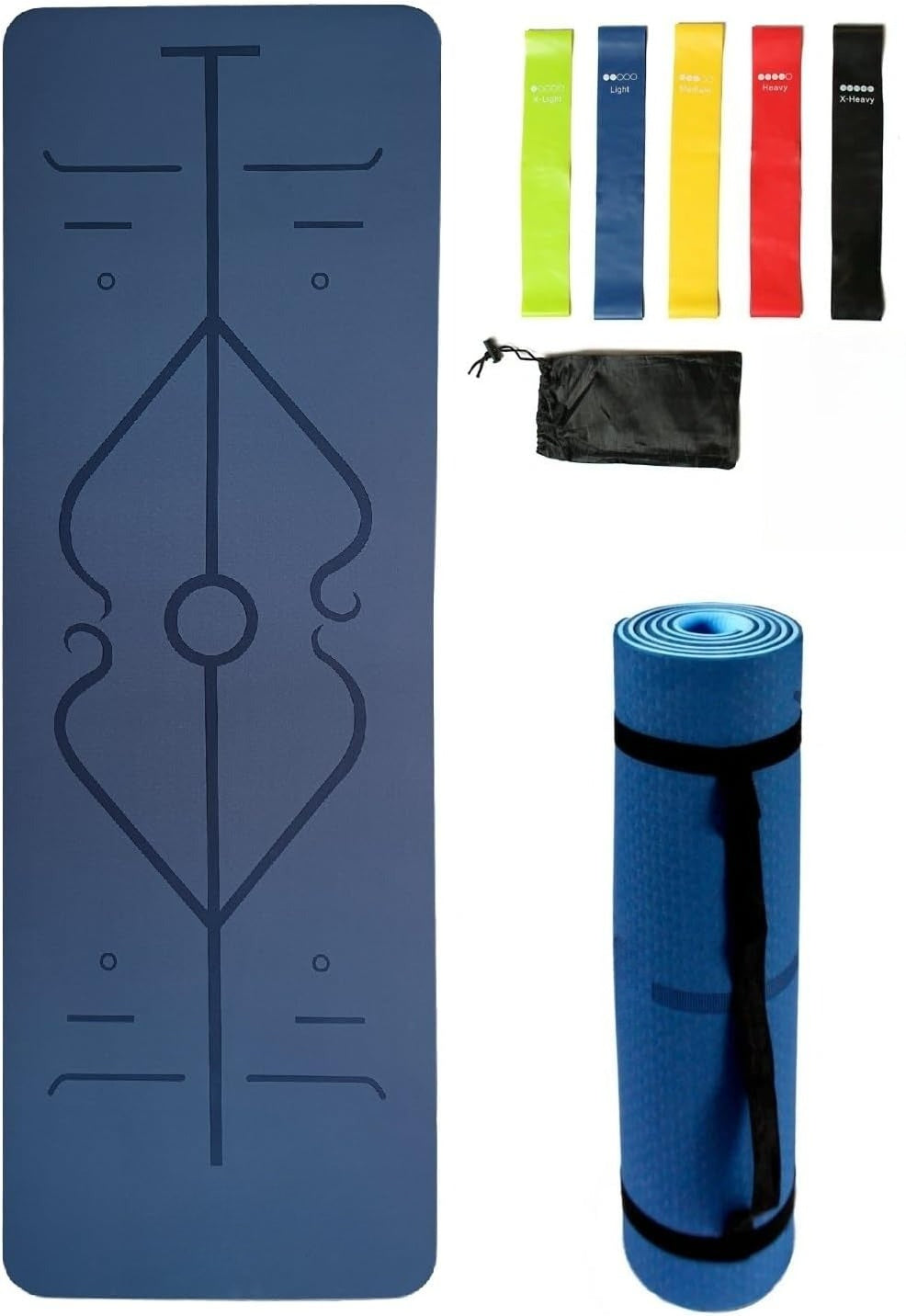 Non-Slip Yoga Mat & Booty Bands Bundle