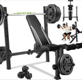 Olympic Weight Bench with Squat Rack & Leg Attachments