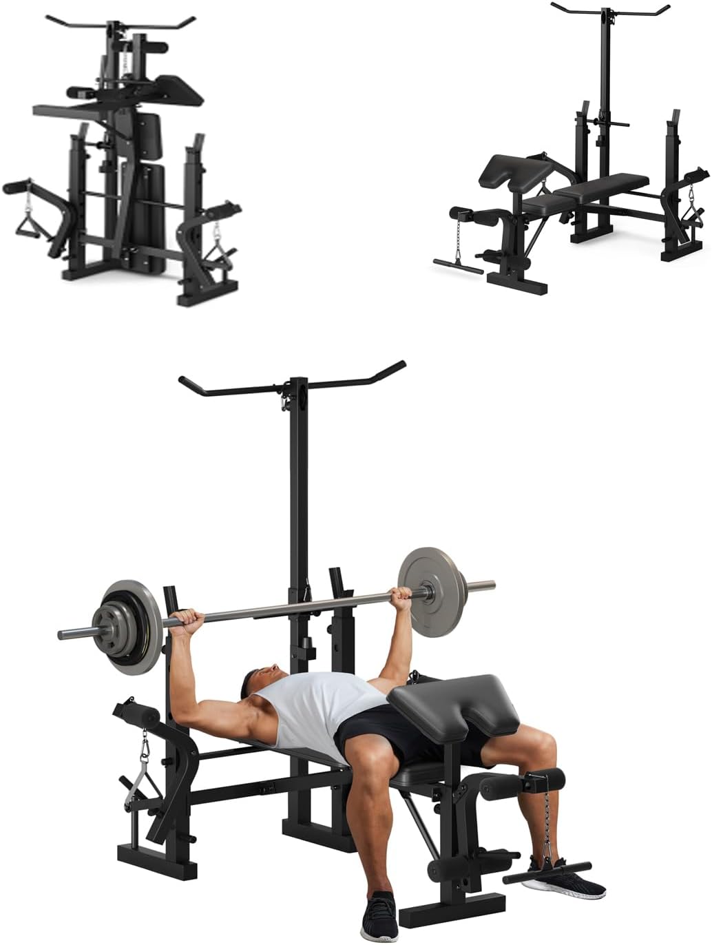 7-in-1 Foldable Olympic Weight Bench Set