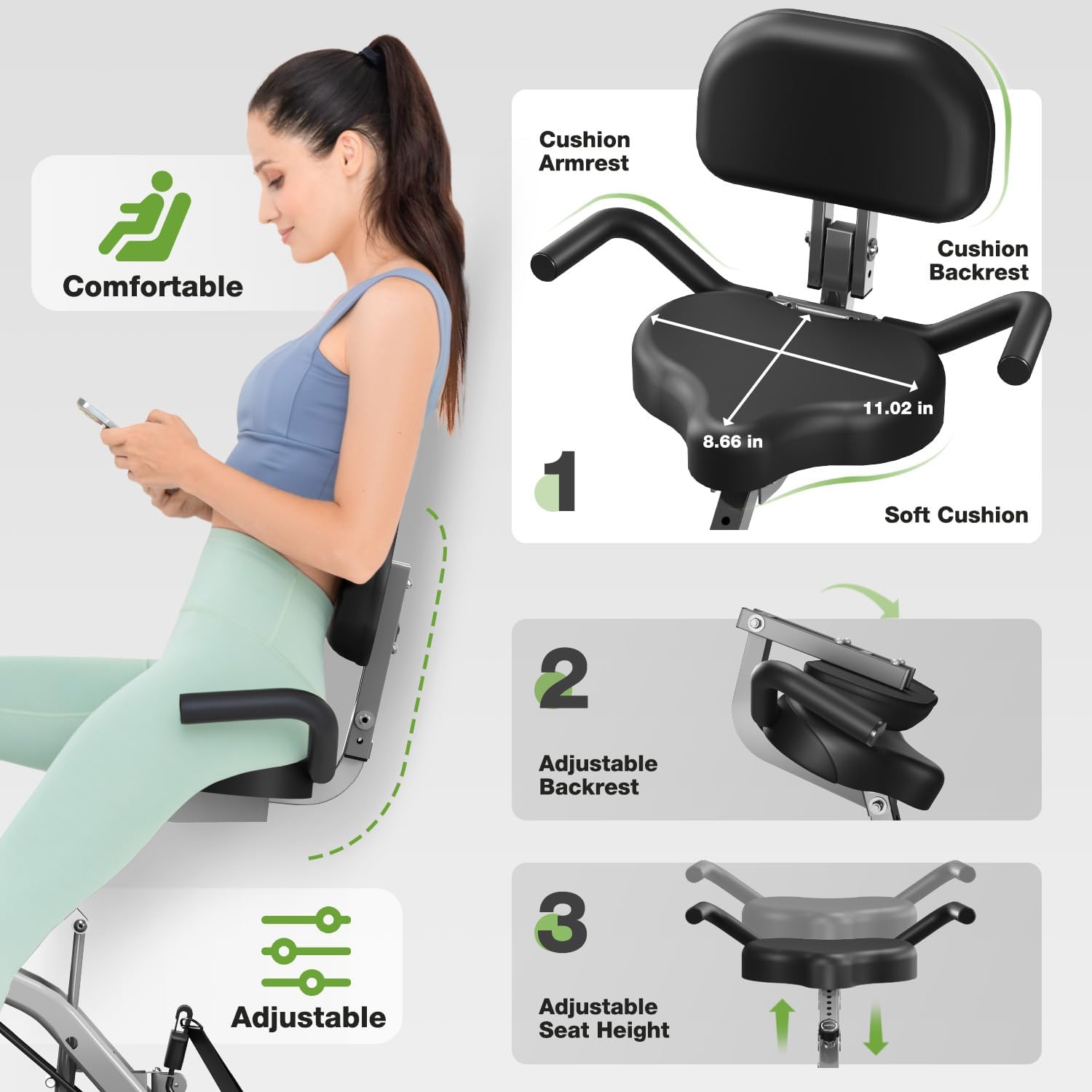 5 in 1 Foldable Magnetic Stationary Exercise Bike