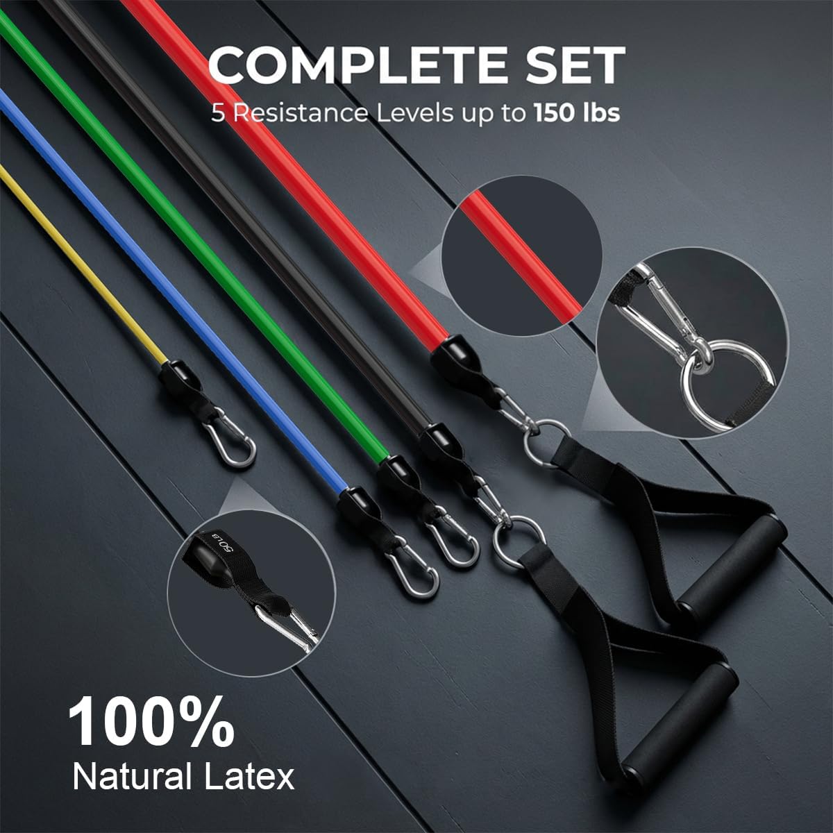 Latex Handled Resistance Bands Set