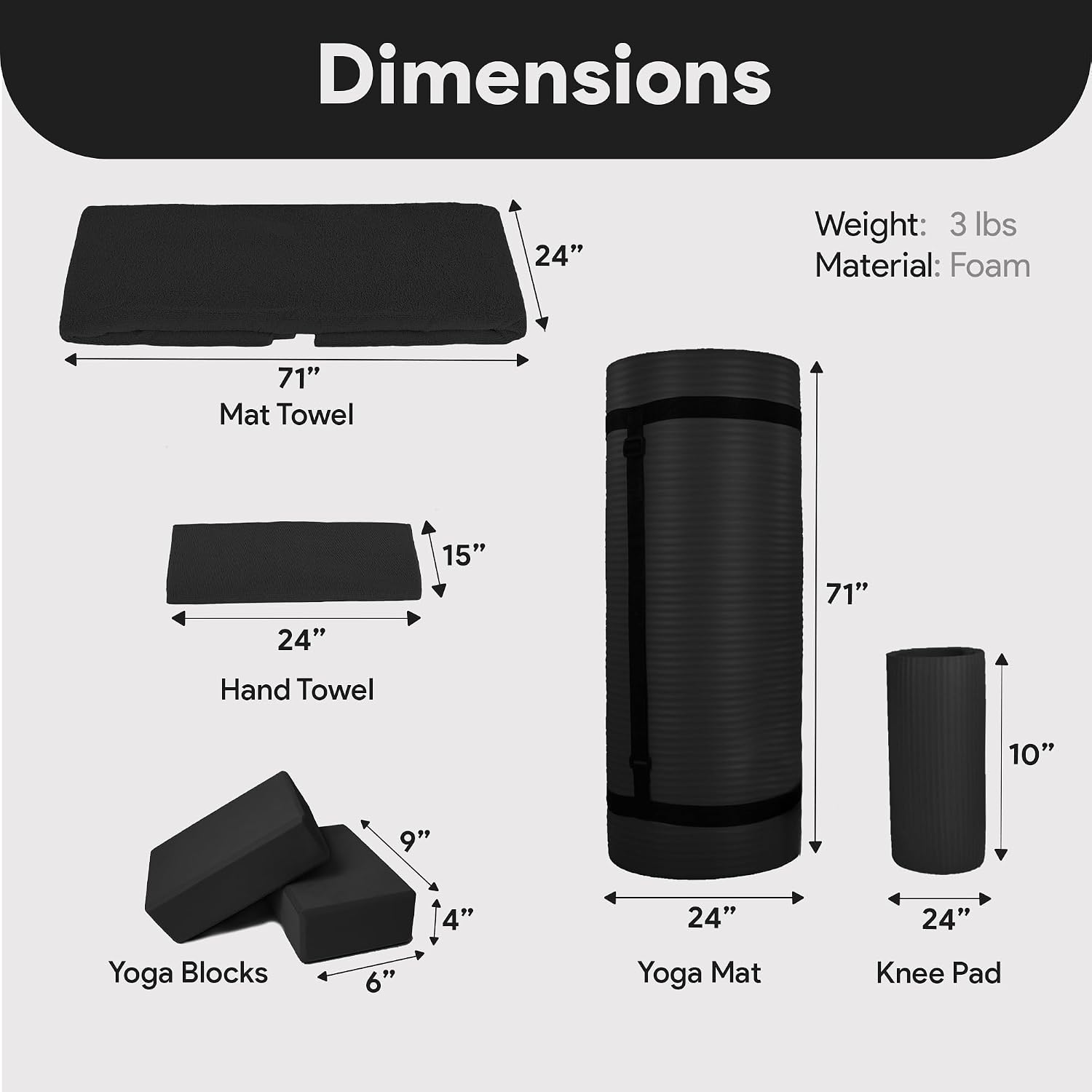 7-Piece Extra Thick Yoga Starter Set