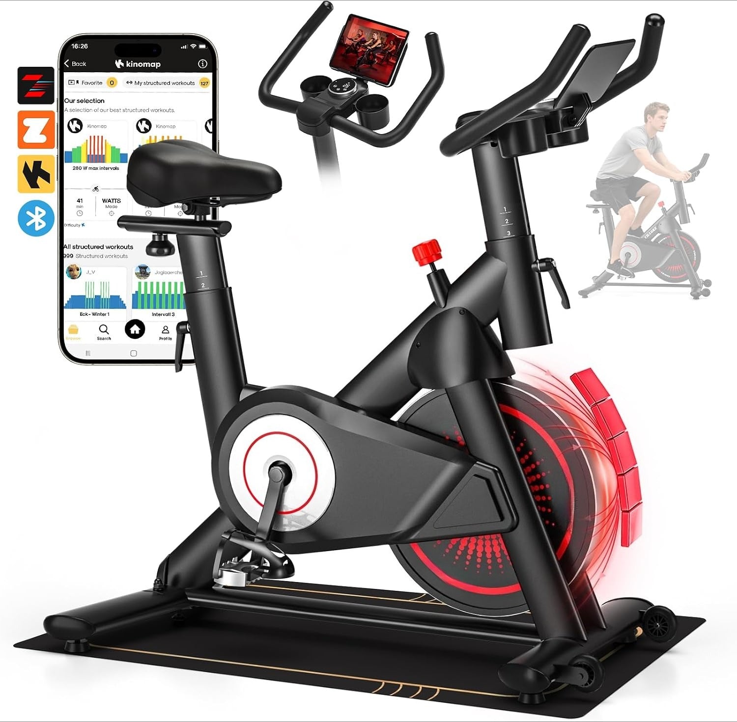Magnetic Indoor Cycling Bike with Digital Display & App