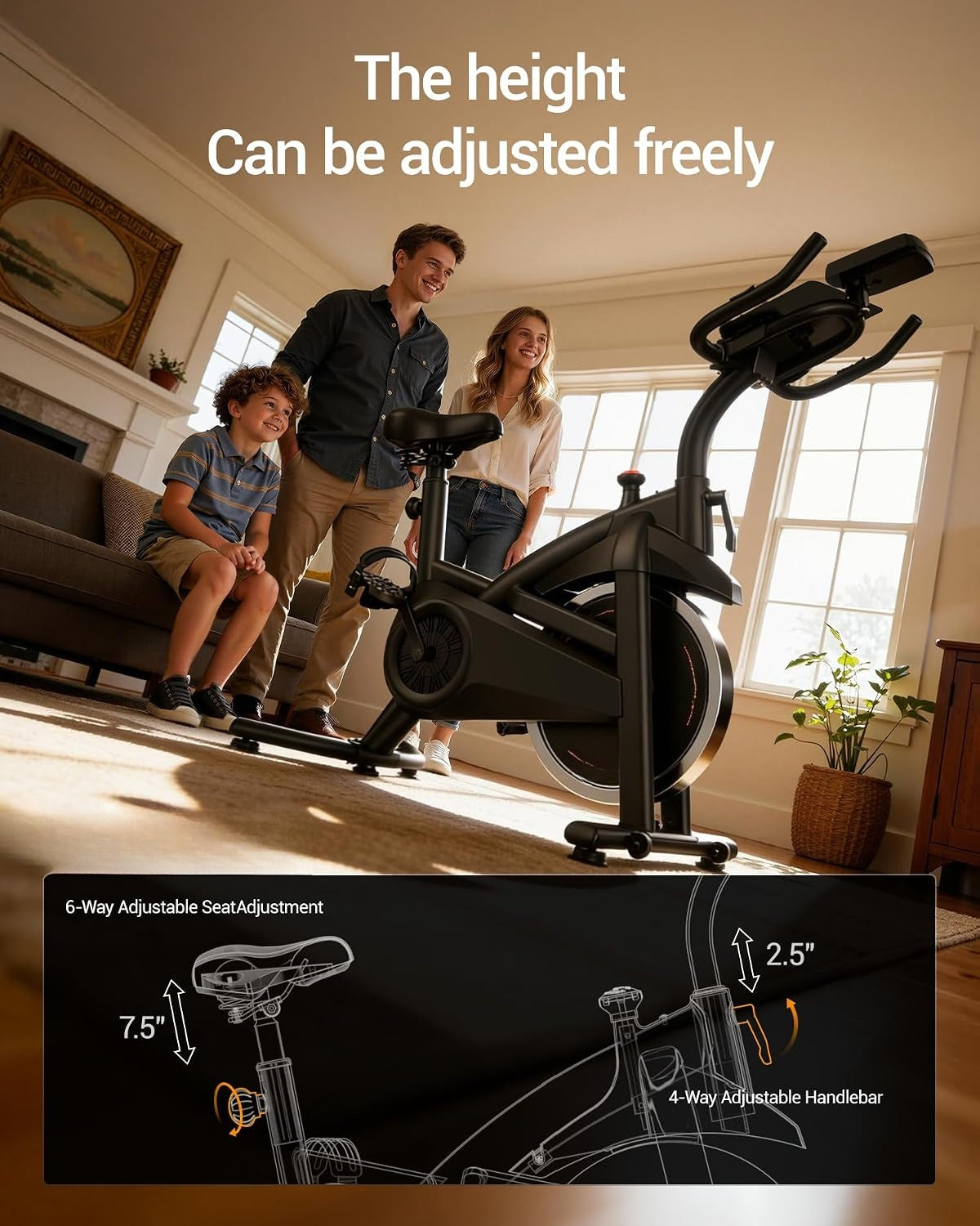 Low Noise Indoor Spin Exercise Bike with App
