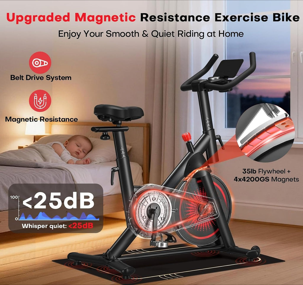 Magnetic Indoor Cycling Bike with Digital Display & App