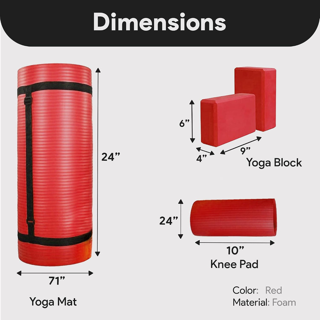 1 Inch Thick Yoga Mat with Knee Pad