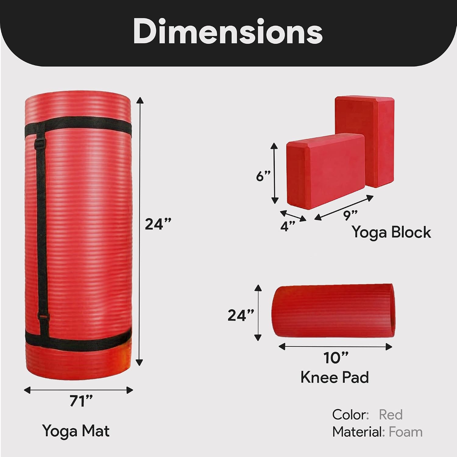1 Inch Thick Yoga Mat with Knee Pad