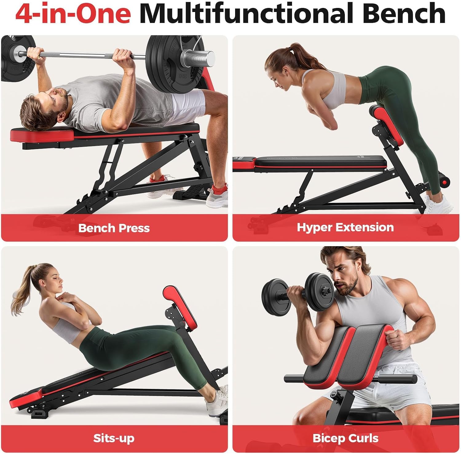 4 in 1 Adjustable Roman Chair Weight Bench