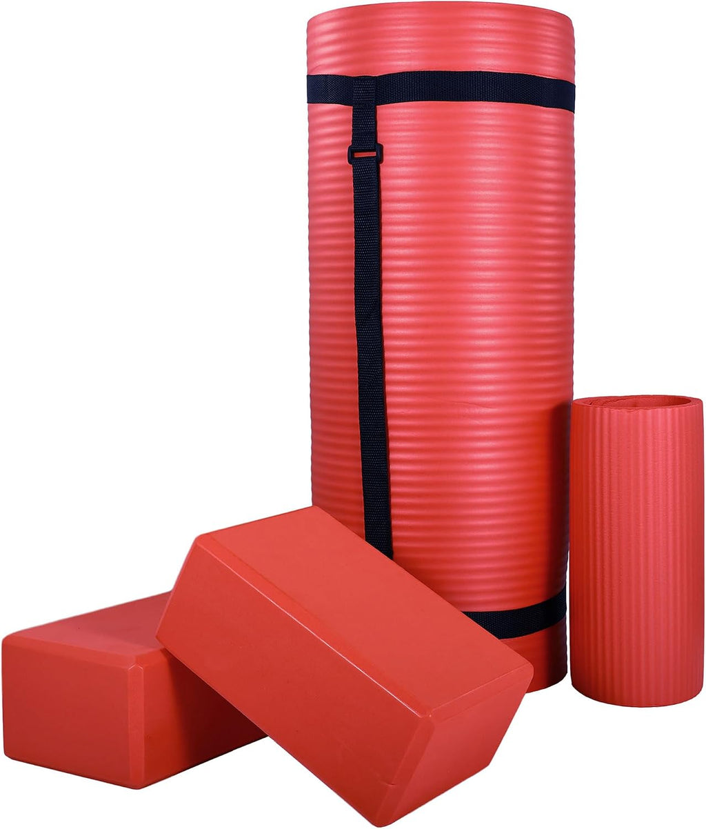 1 Inch Thick Yoga Mat with Knee Pad
