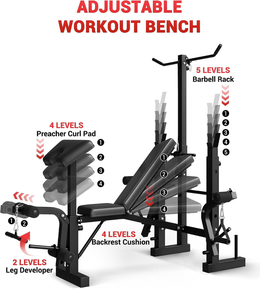 8-in-1 Foldable Multi-Function Weight Bench