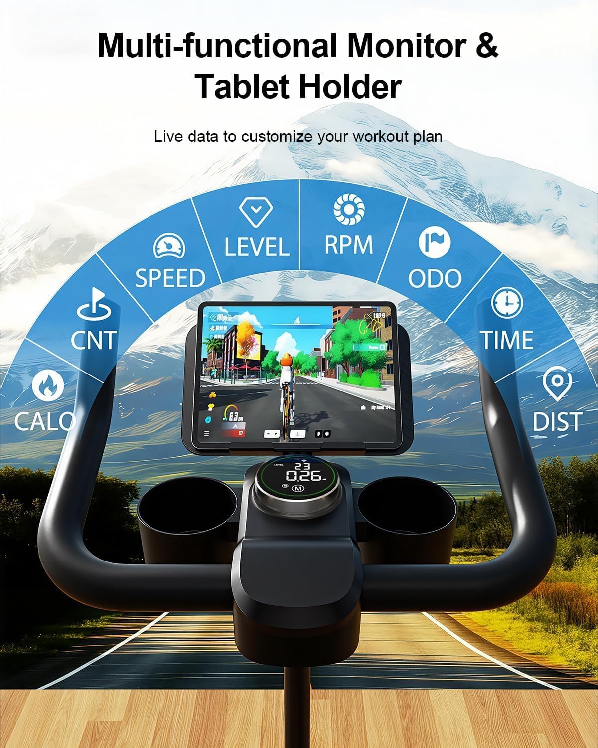 32-Level Magnetic Exercise Bike with App & Belt Drive