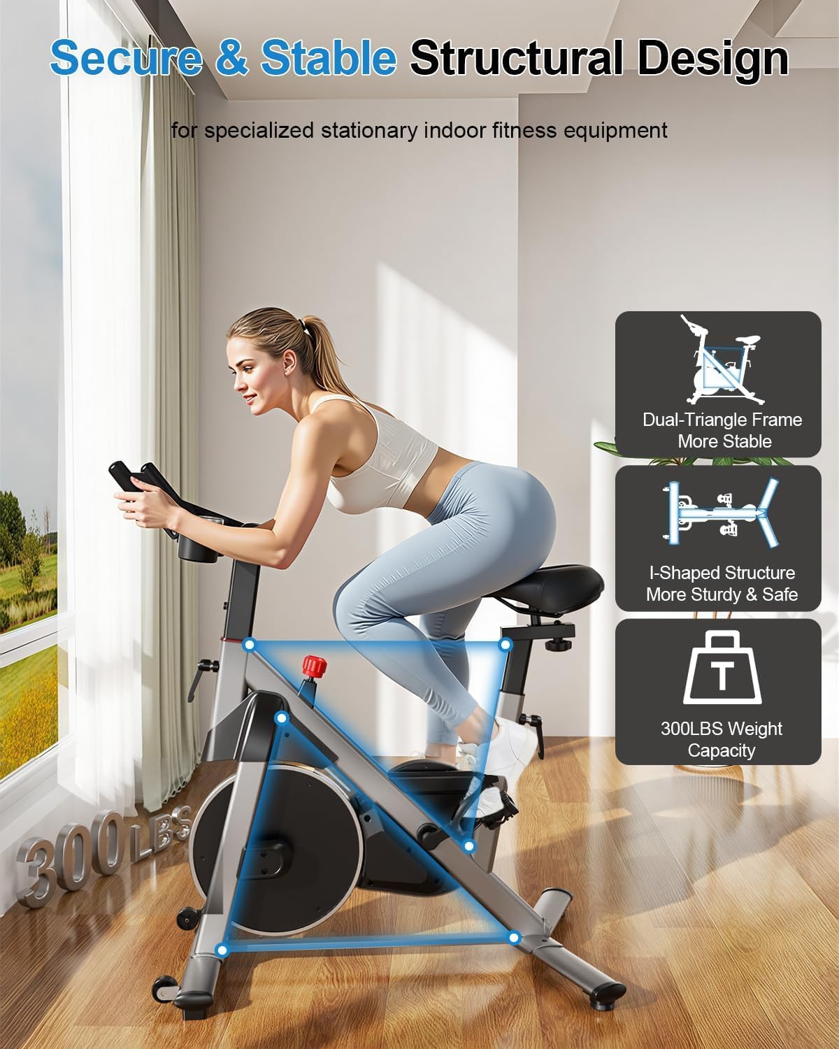 32-Level Magnetic Exercise Bike with App & Belt Drive