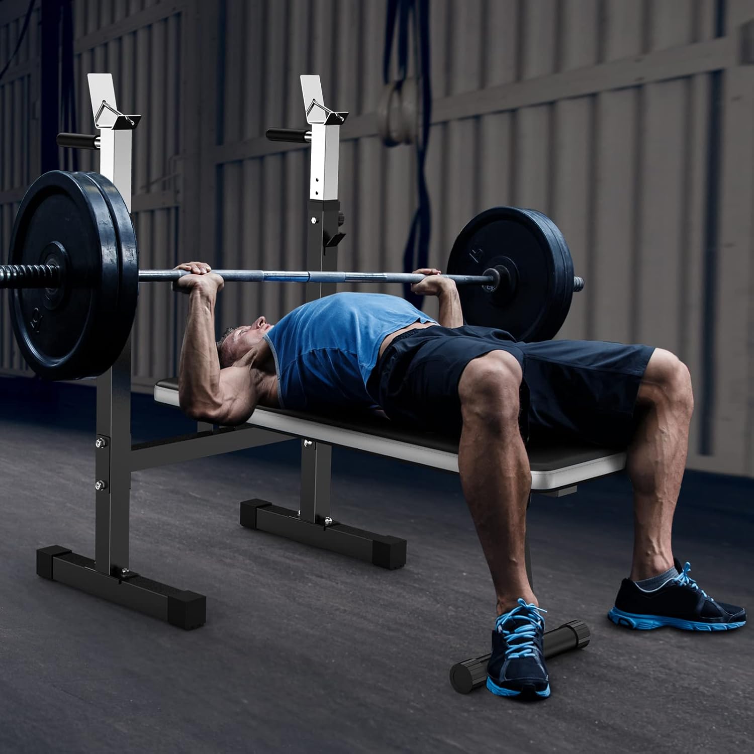 Foldable Weight Bench with Squat Rack & Dip Station