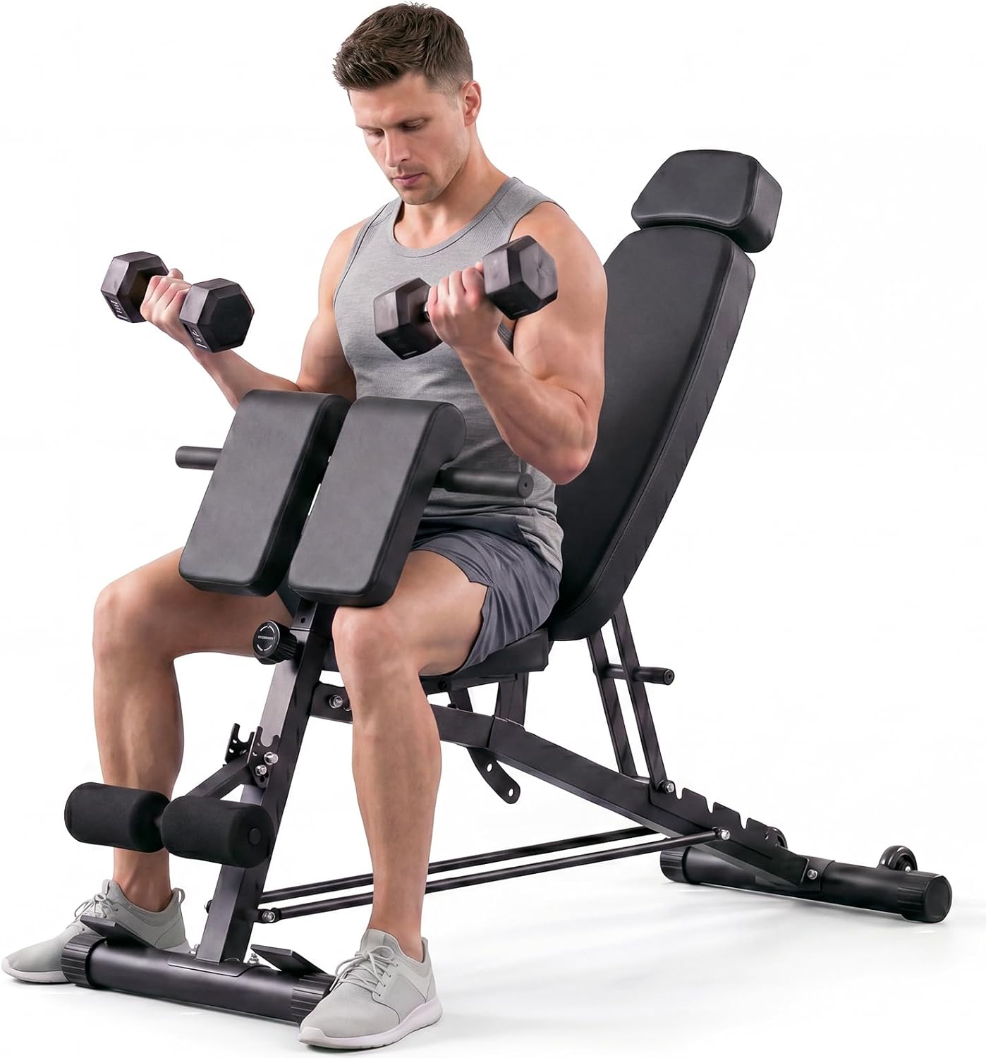 Foldable Adjustable Weight Bench with Attachments