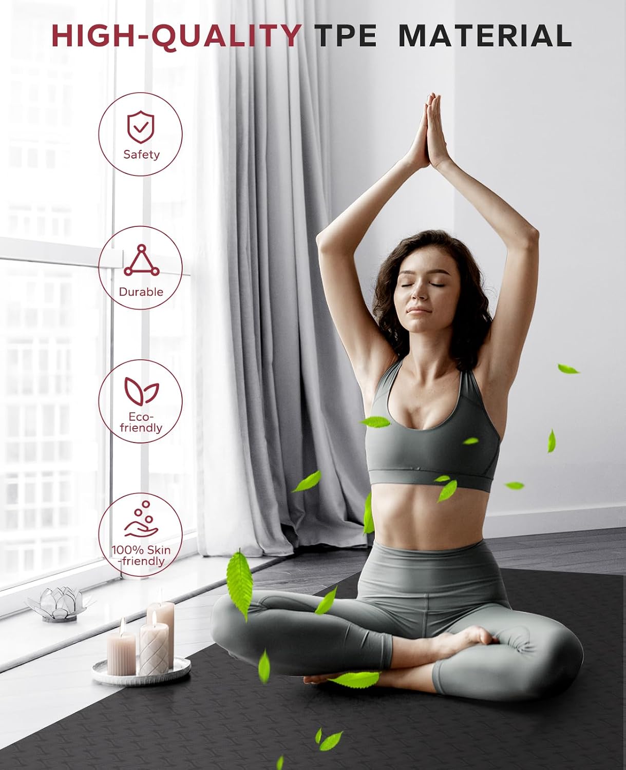 Extra Wide Yoga Mat Set with Blocks & Bands