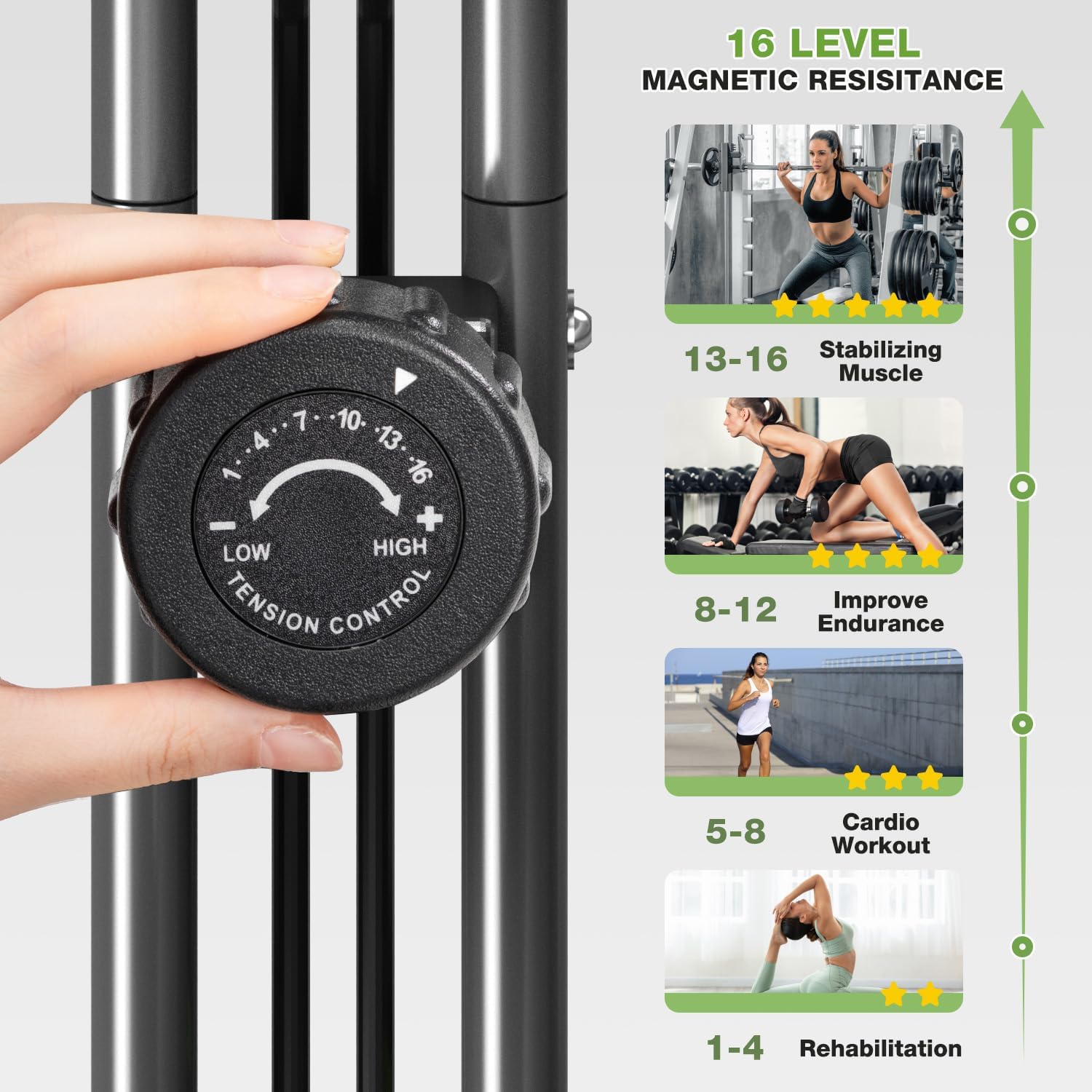 5 in 1 Foldable Magnetic Stationary Exercise Bike
