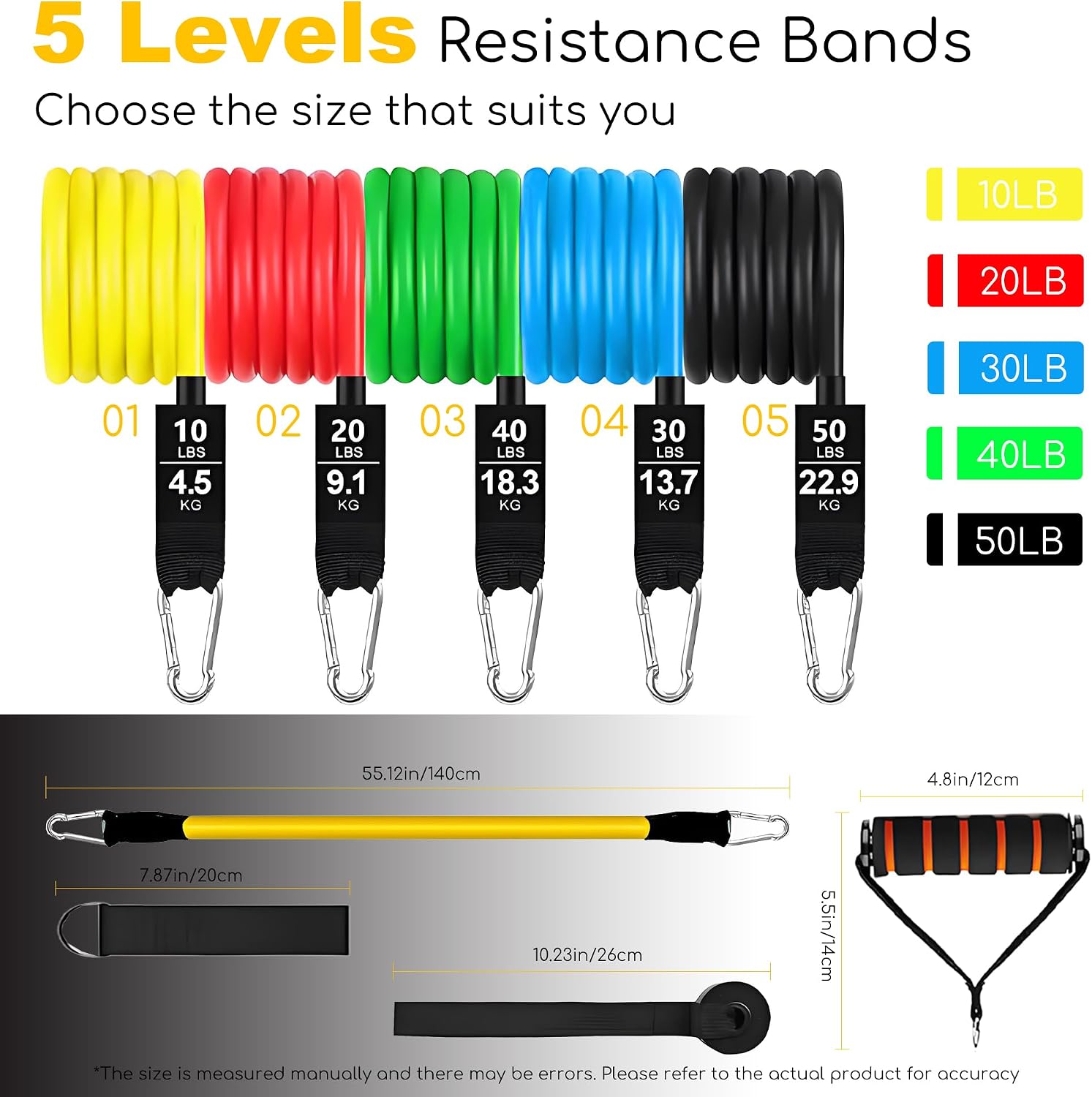 5 Tube Resistance Bands Workout Set