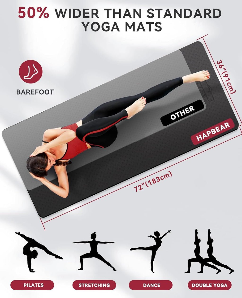 Extra Wide Yoga Mat Set with Blocks & Bands