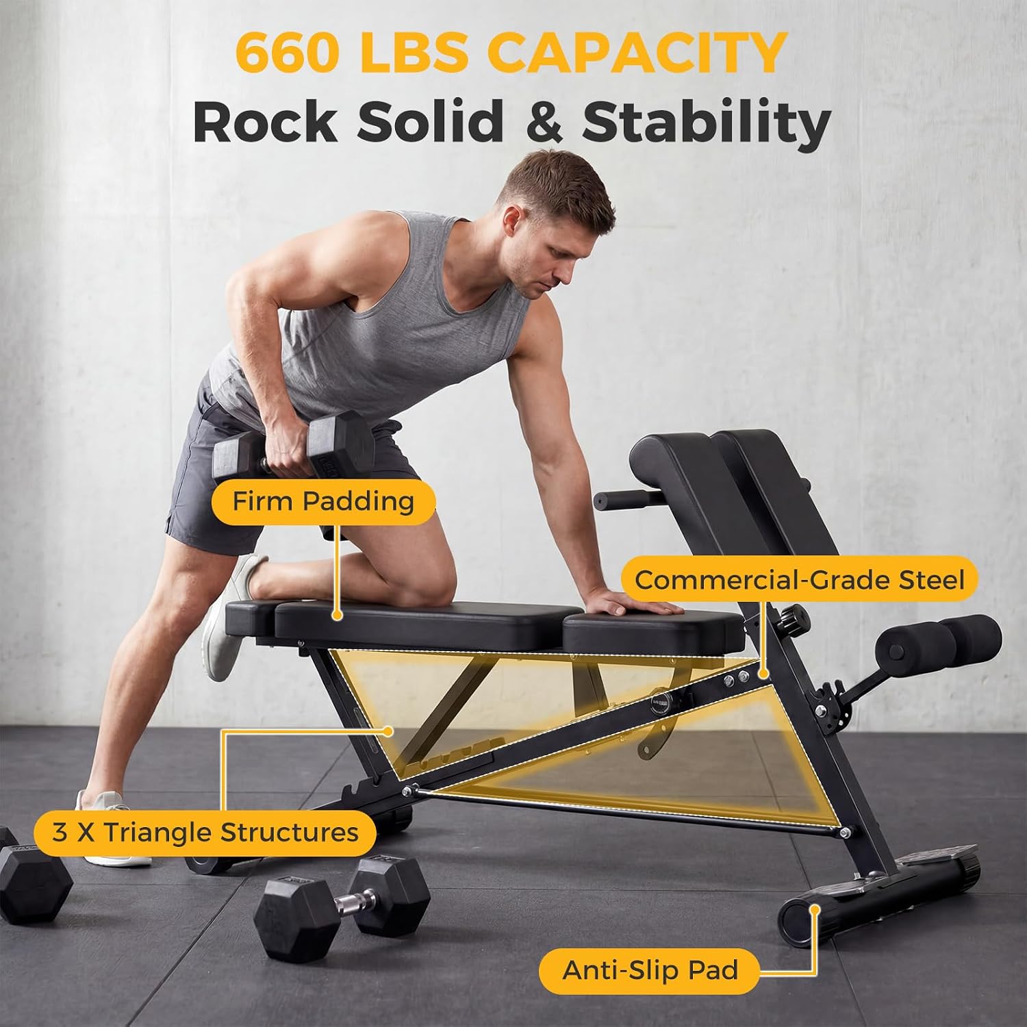Foldable Adjustable Weight Bench with Attachments