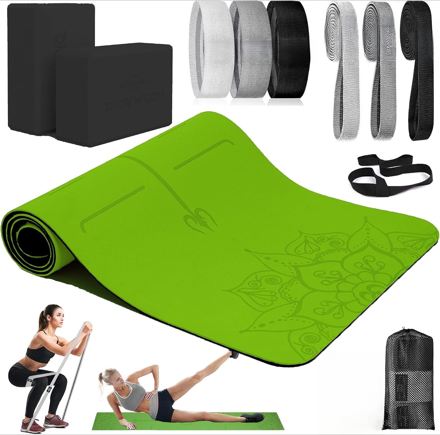 Beginner Yoga Starter Kit with Blocks & Bands