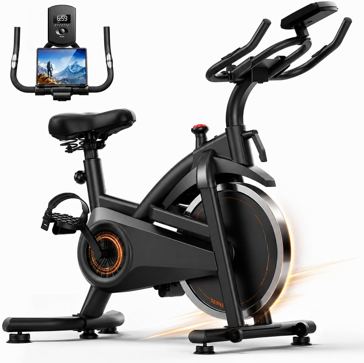 Low Noise Indoor Spin Exercise Bike with App