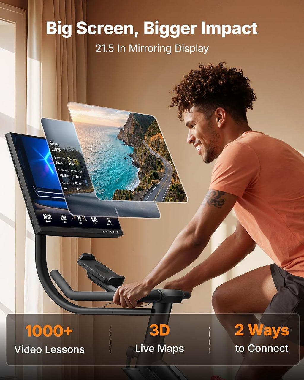 Magnetic Stationary Bike with HD Display & App