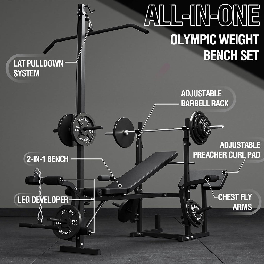 8 in 1 Multi-Function Olympic Weight Bench