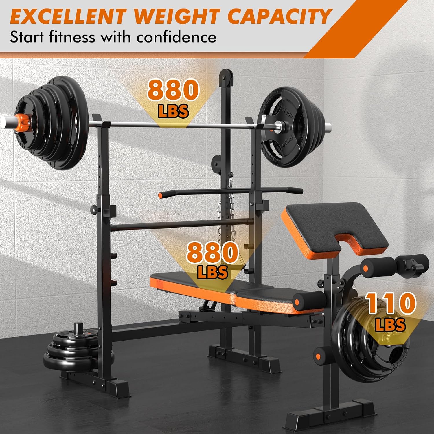 8 in 1 Multi-Function Adjustable Weight Bench