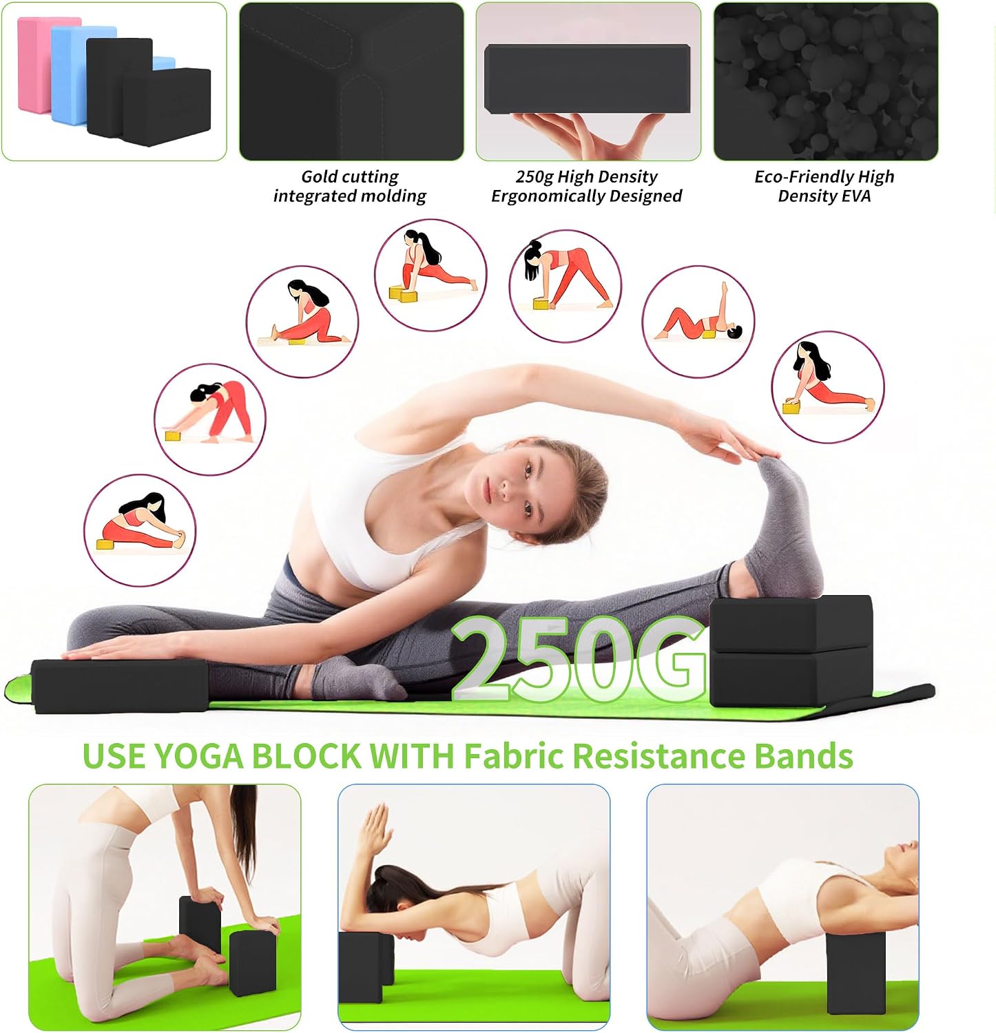 Beginner Yoga Starter Kit with Blocks & Bands