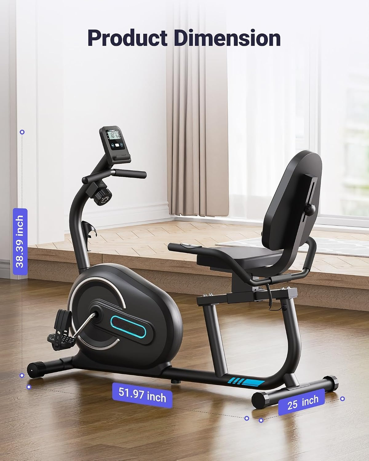 Bluetooth Magnetic Recumbent Exercise Bike