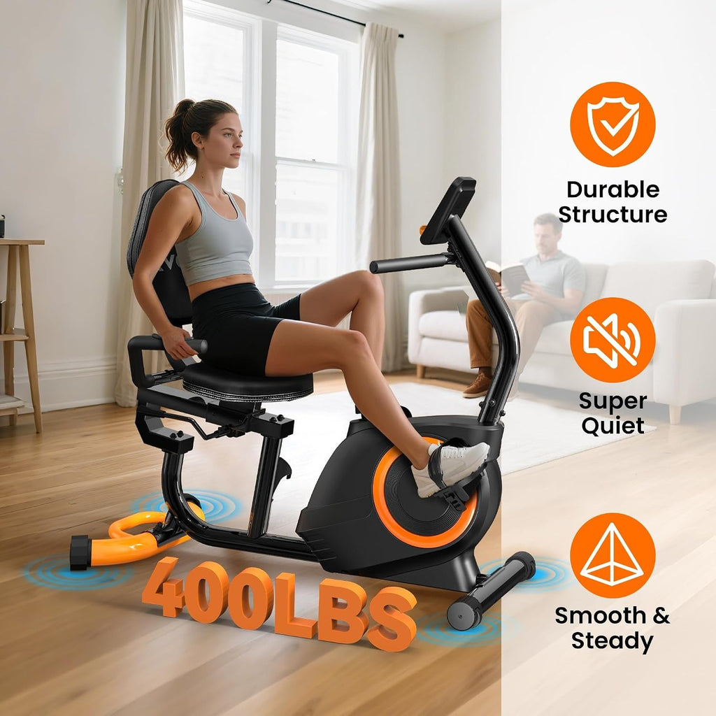 Quiet Magnetic Recumbent Exercise Bike for Seniors