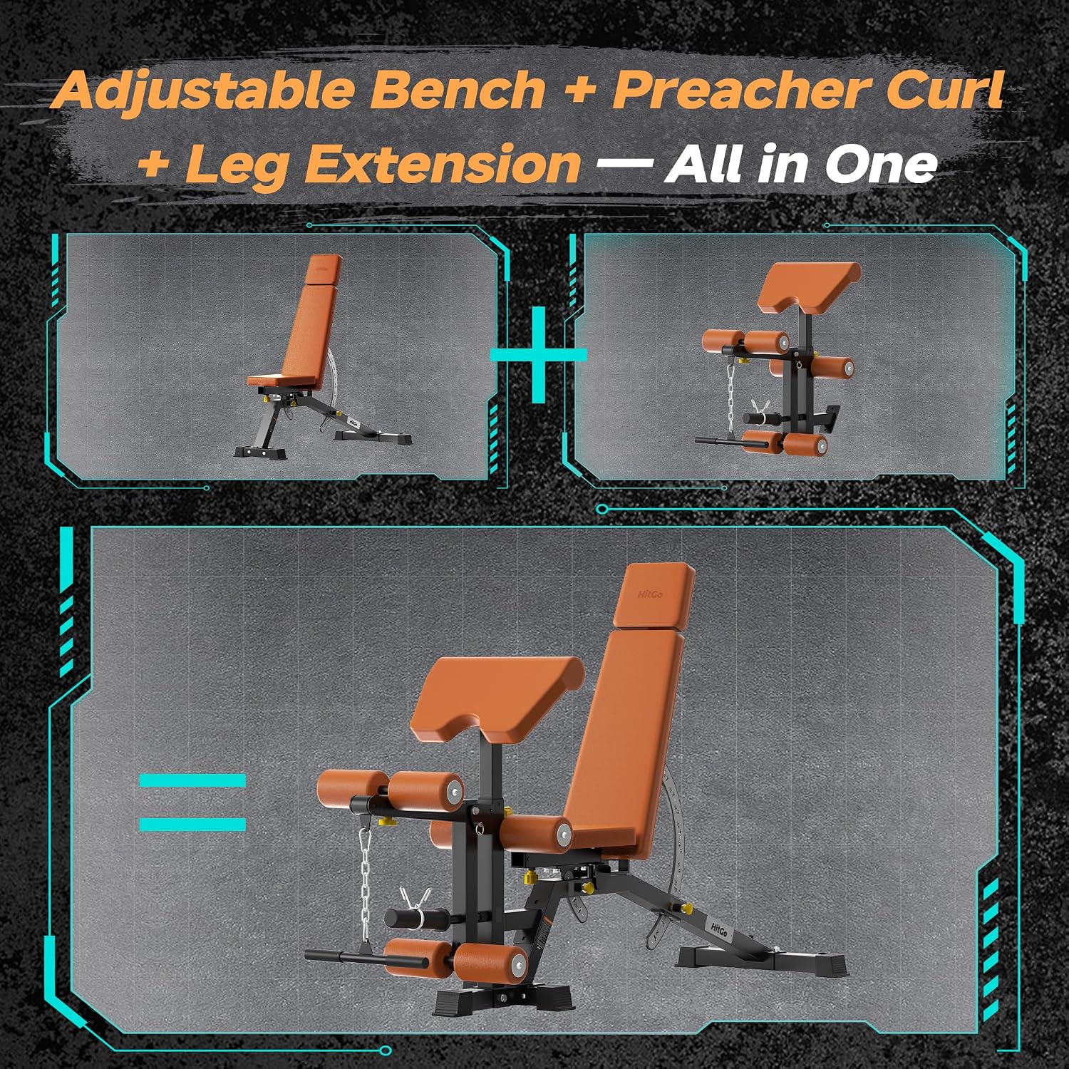 Adjustable Weight Bench with Attachments
