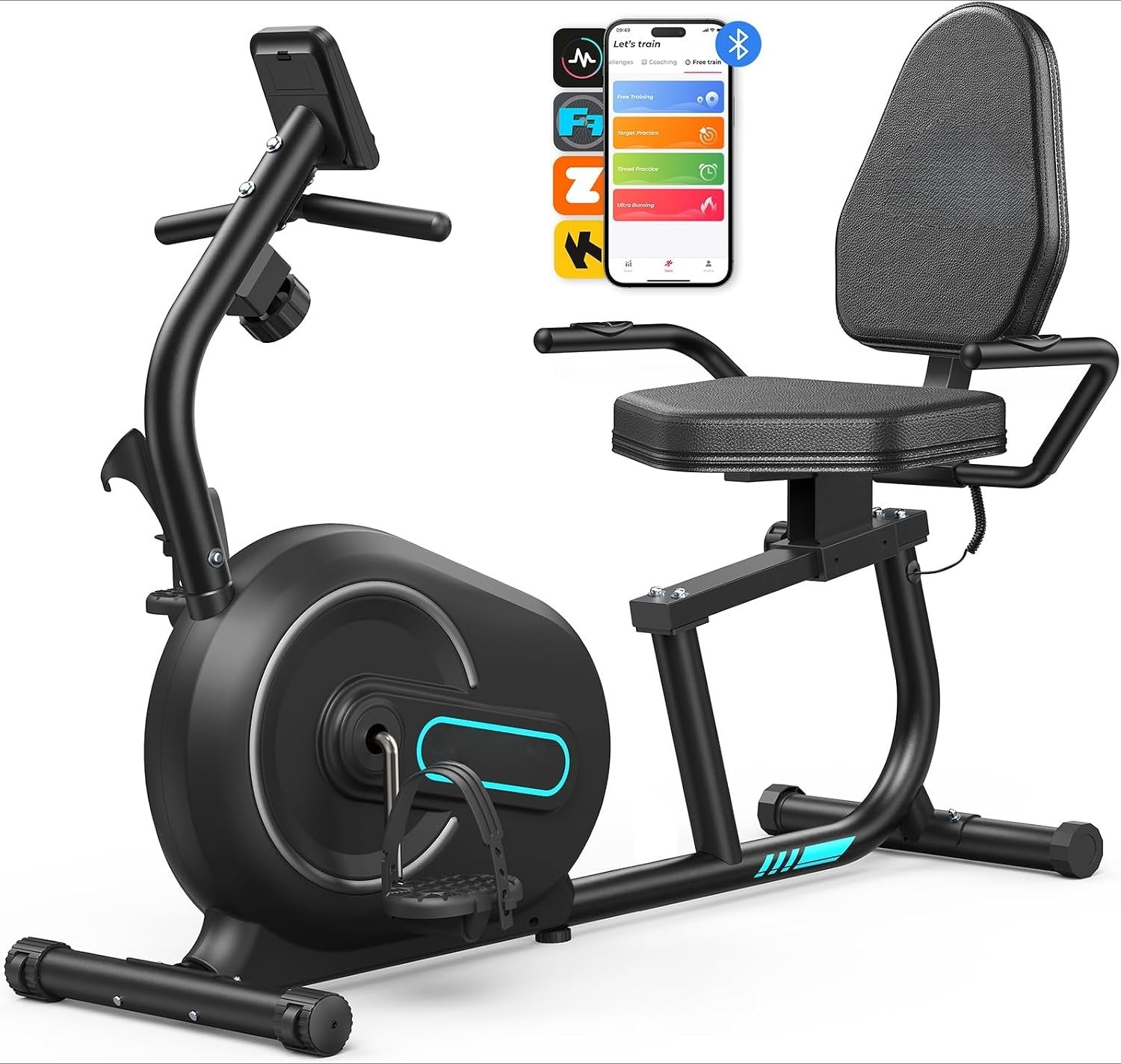 Bluetooth Magnetic Recumbent Exercise Bike