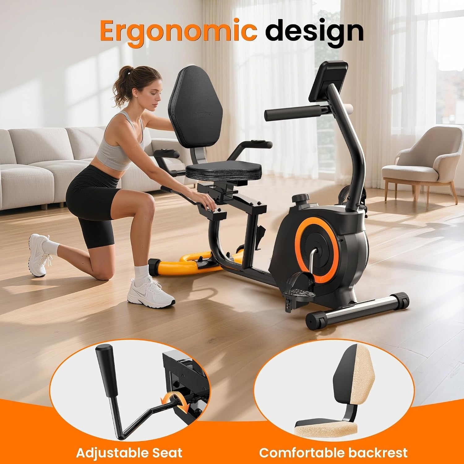 Quiet Magnetic Recumbent Exercise Bike for Seniors