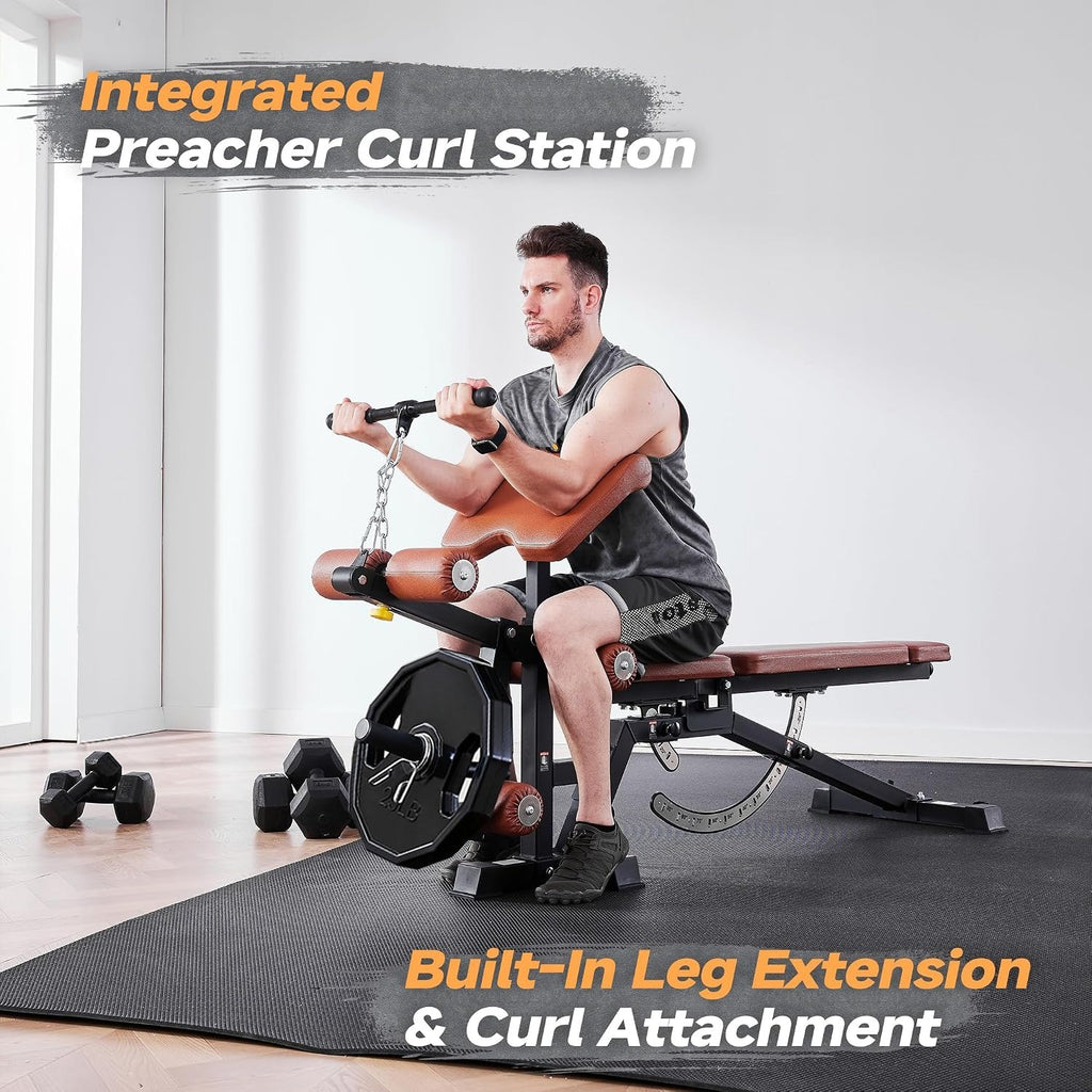 Adjustable Weight Bench with Attachments