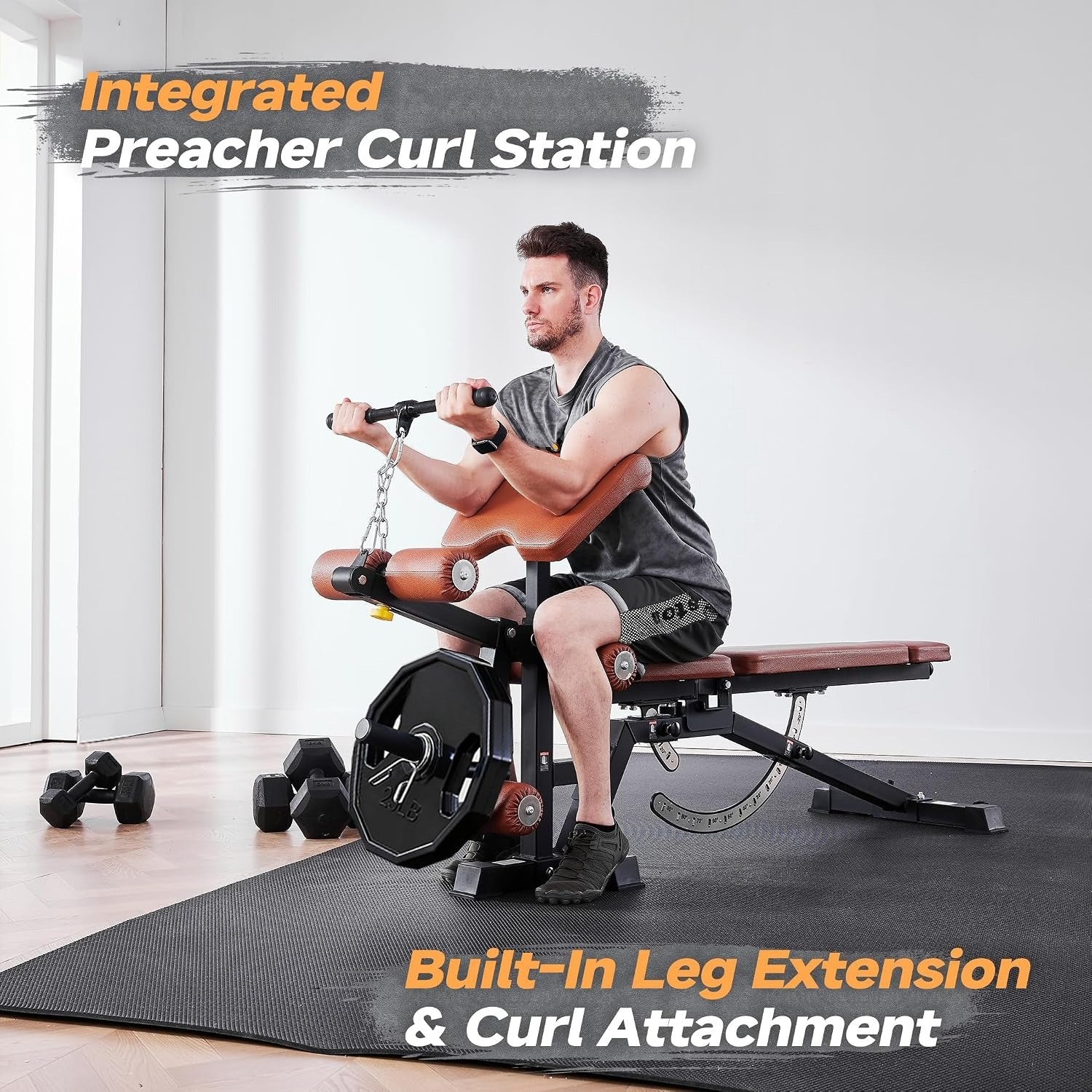 Adjustable Weight Bench with Attachments