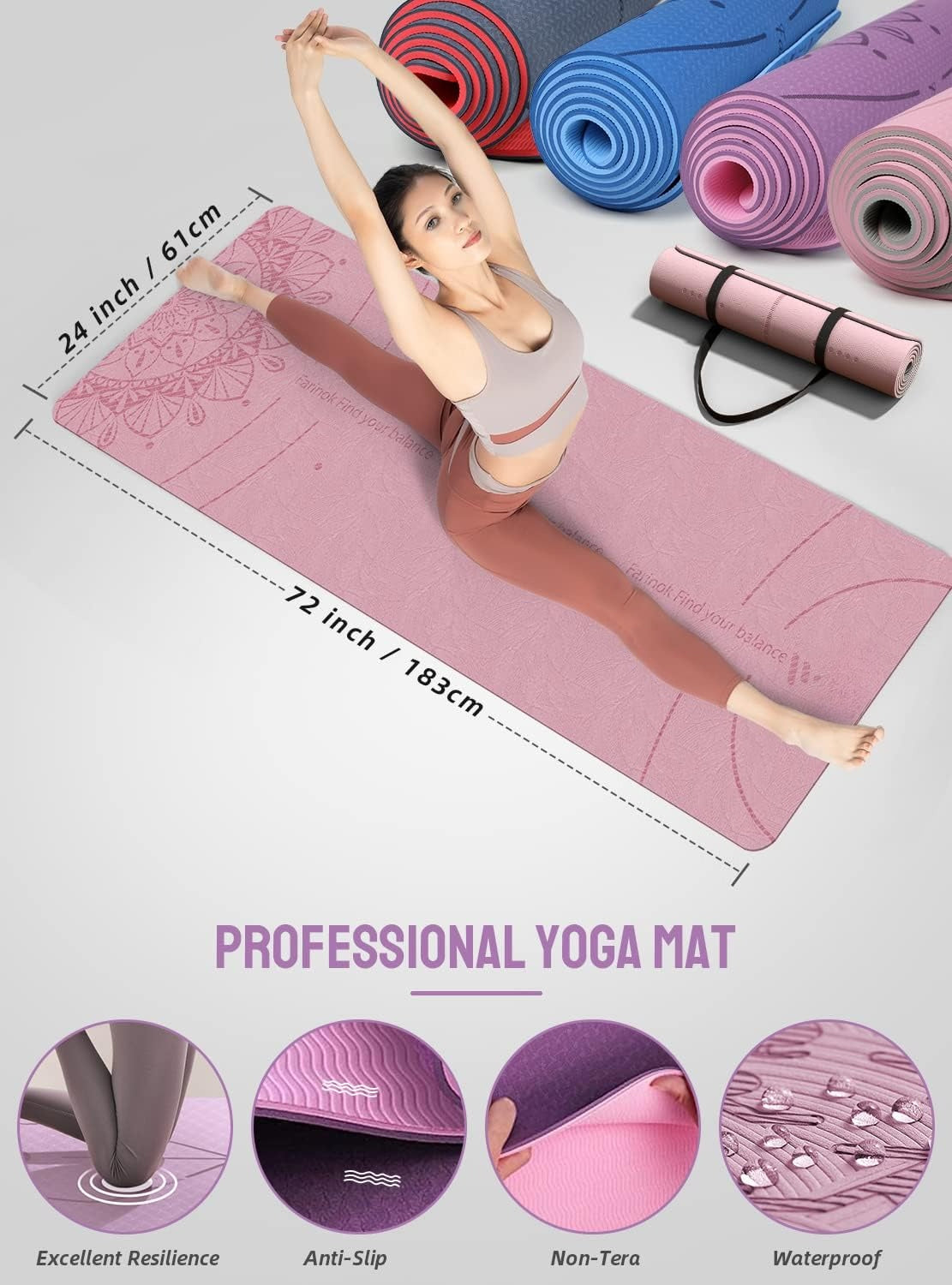 Beginner Yoga Kit with Mat Blocks & Bands