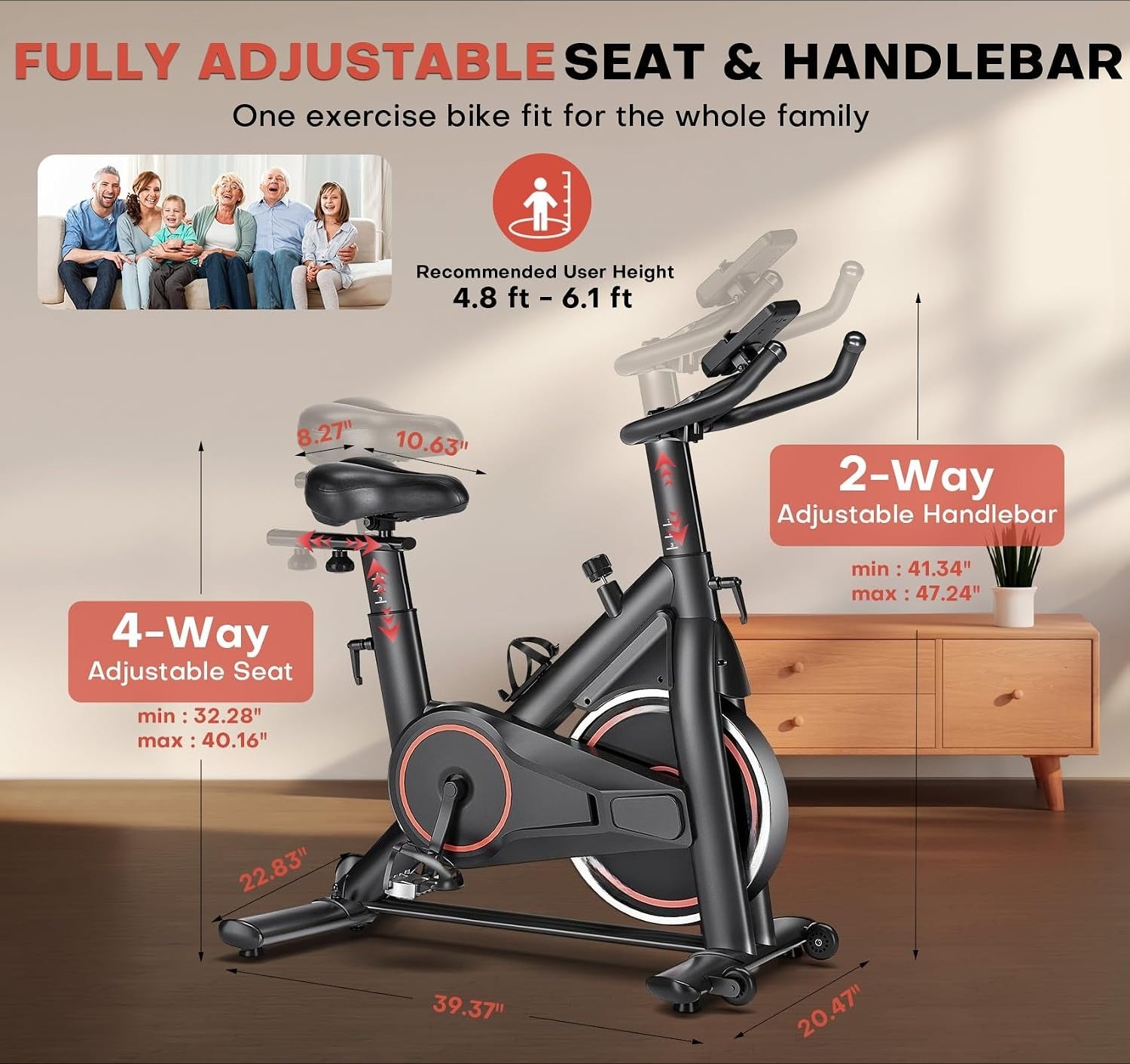 Magnetic Stationary Exercise Bike with Digital Monitor