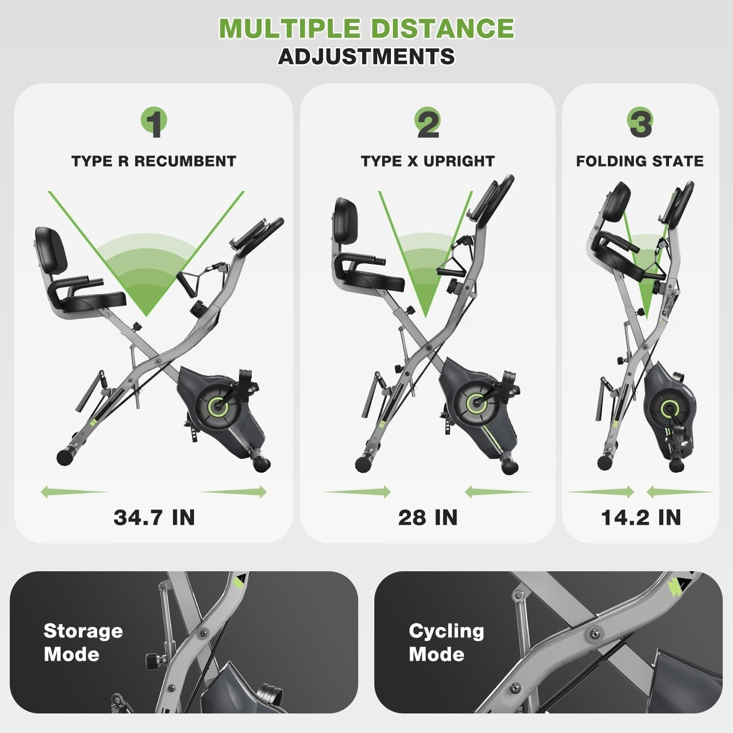5 in 1 Foldable Magnetic Stationary Exercise Bike