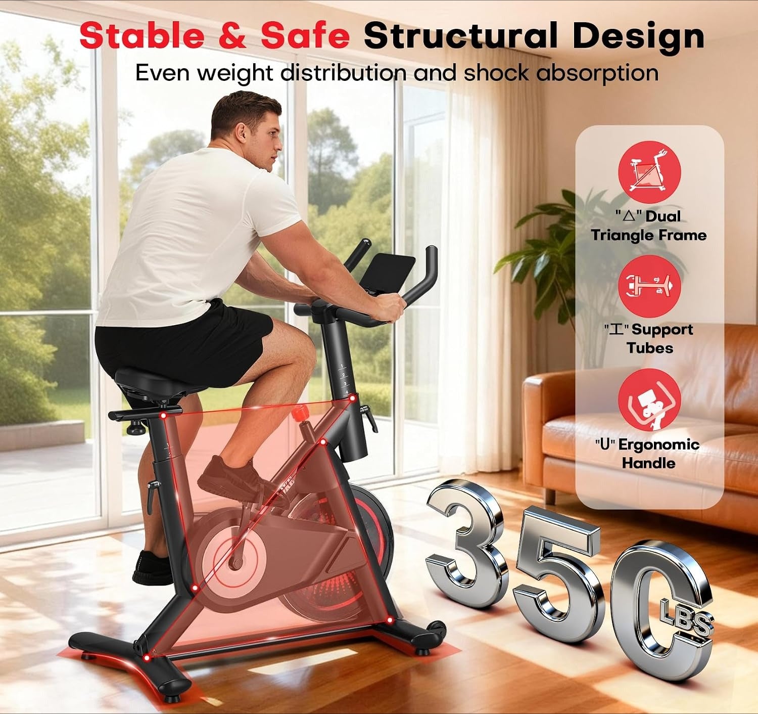 Magnetic Indoor Cycling Bike with Digital Display & App